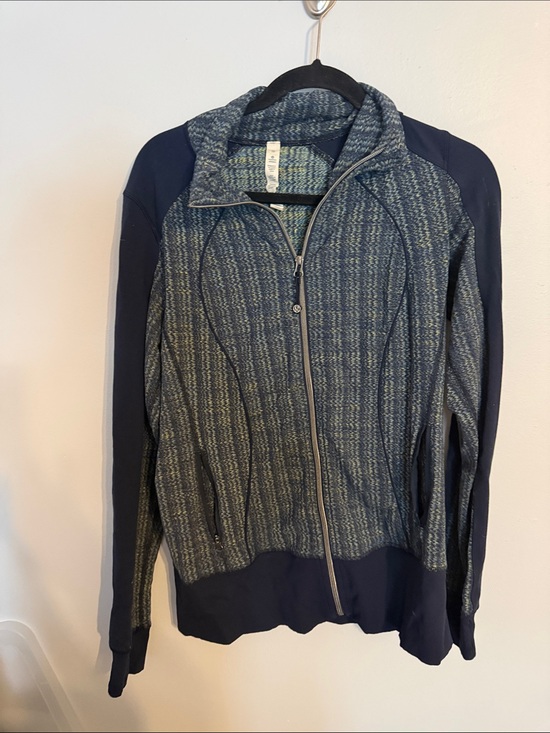 lululemon athletica Jackets & Blazers - Lululemon Size 10 Blue Multicolor Full Zip Athletic Running Jacket